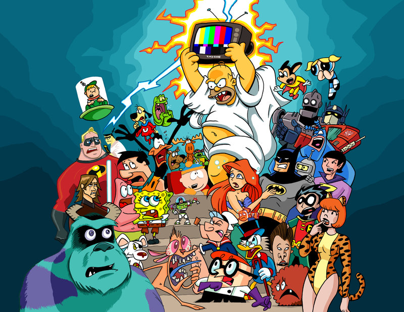 Cartoon characters from 80s and 90s by Dunlavey