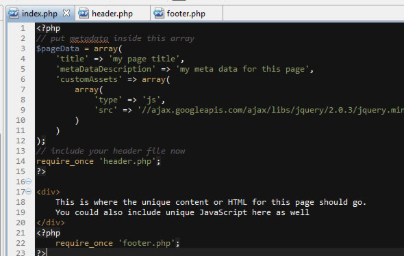 php code sample in aptana studio