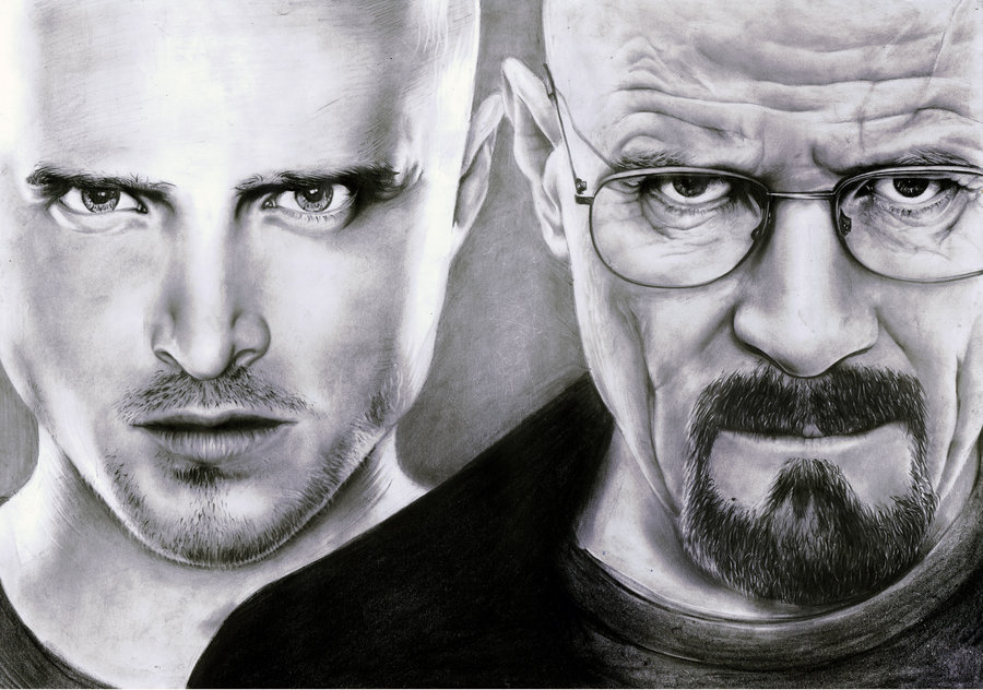 breaking bad black and white drawing